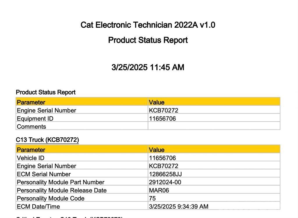CAT C13 Elektronika