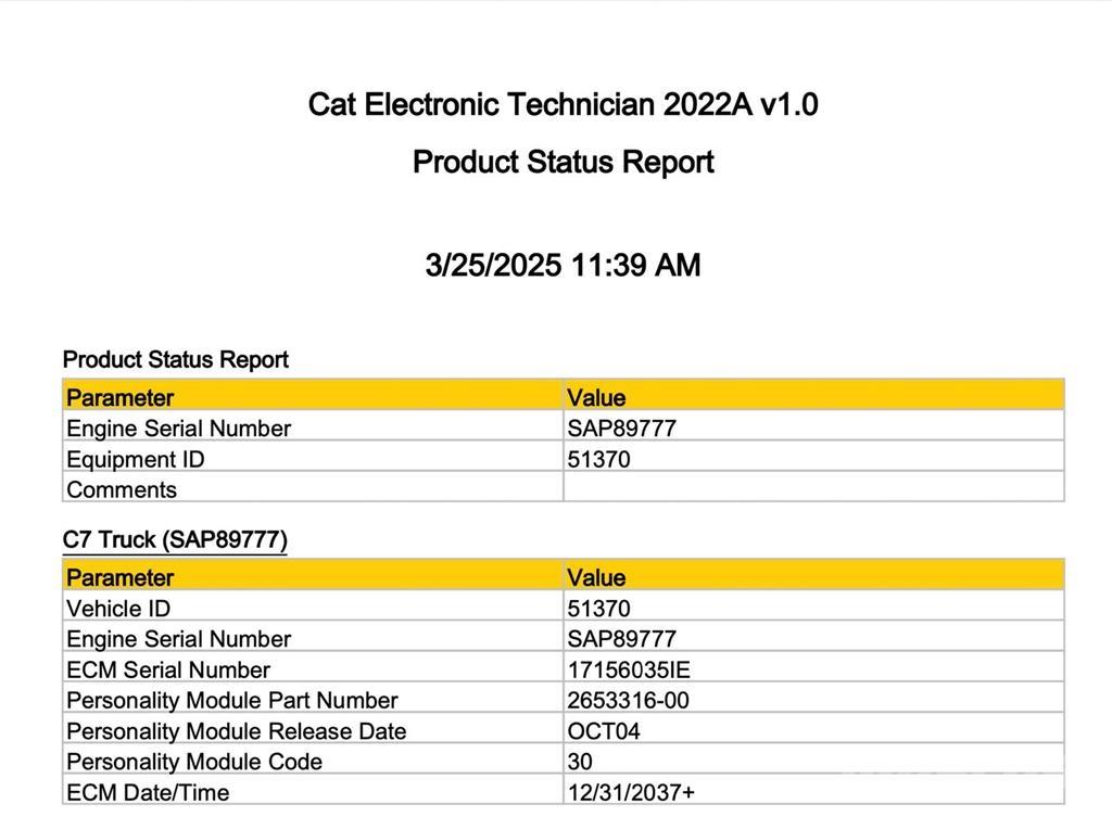 CAT C7 Elektronika