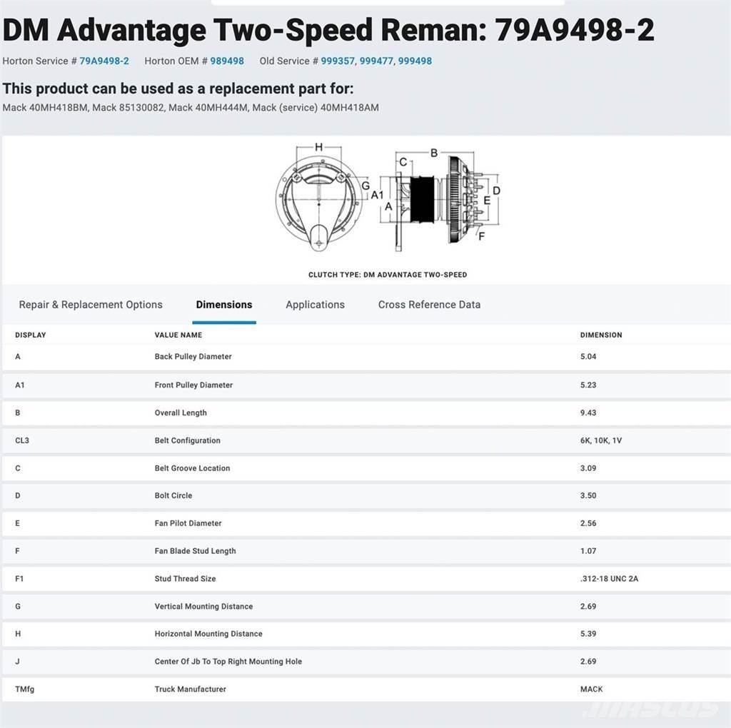 Mack ASET Druge komponente