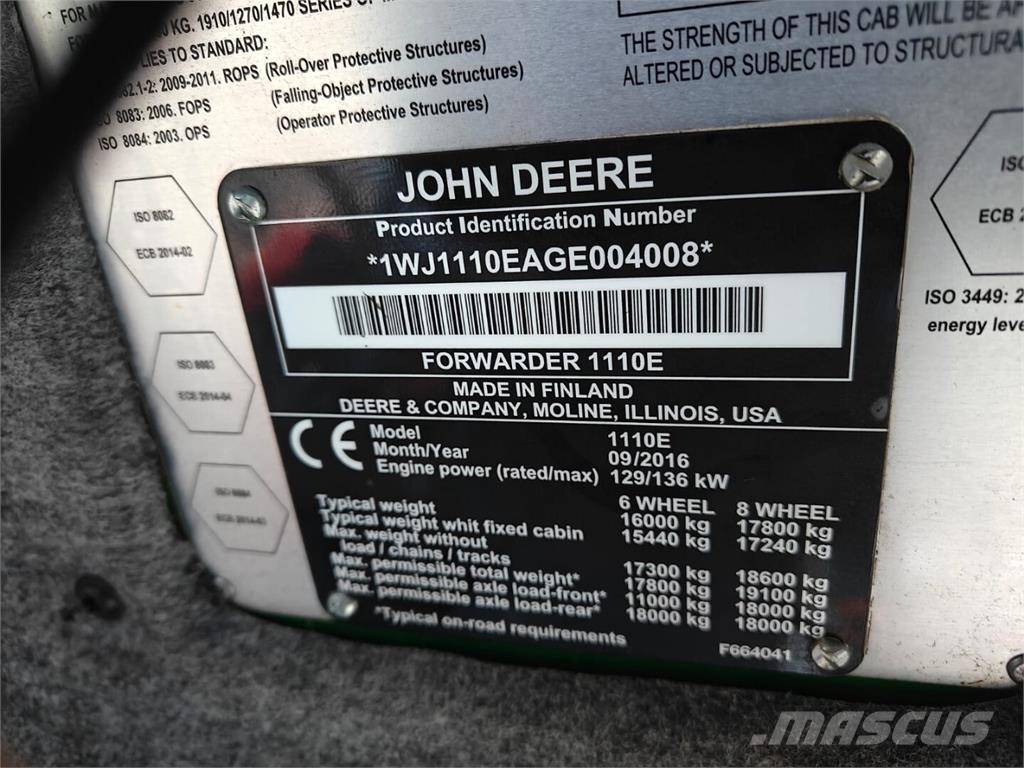 John Deere 1110 E Forwarderji