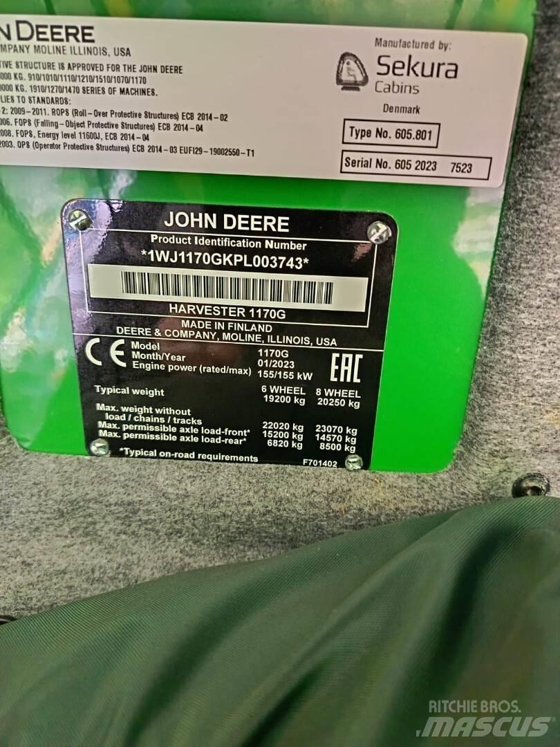 John Deere 1170G Harvesterji