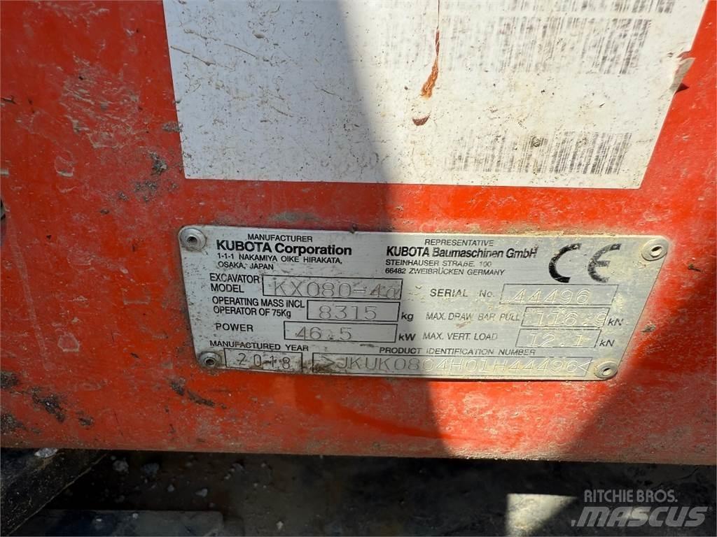 Kubota KX080-4 Midi bagri 7t – 12t