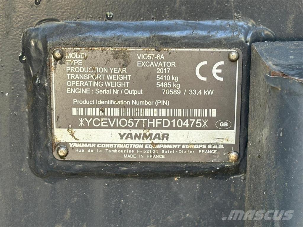 Yanmar VIO 57-6A Mini bagri <7t