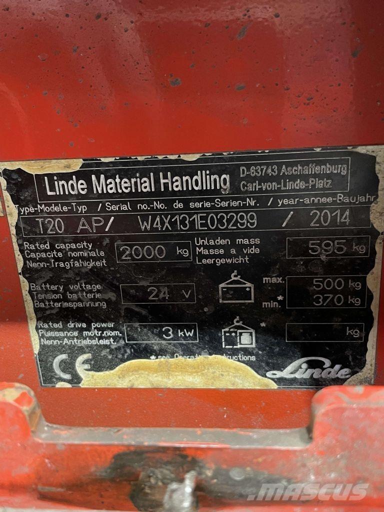 Linde T20AP-131 Električni nizko dvižni viličar