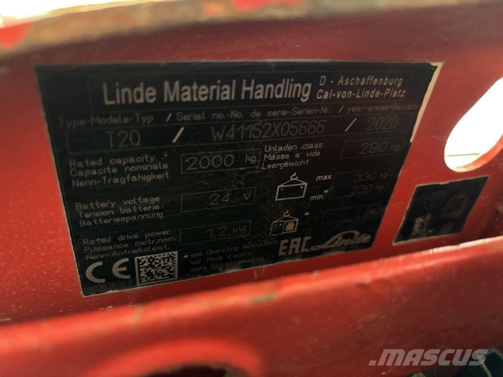 Linde T20 Električni nizko dvižni viličar