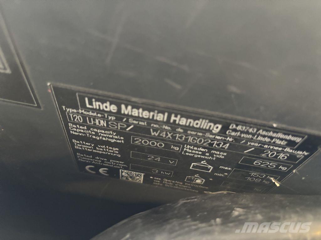 Linde T20 LI-ION SP Samopogonski ročni viličarji