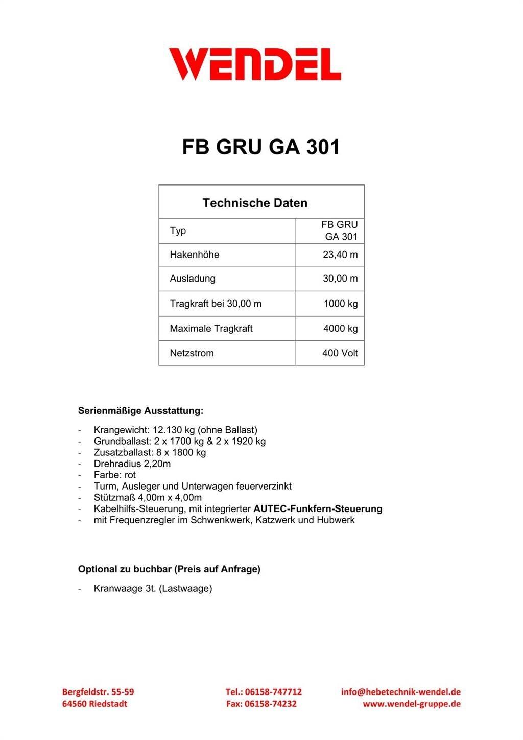 FB GRU GA 301 Stolpni žerjavi