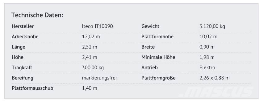 Iteco IT10090 Škarjaste dvižne ploščadi