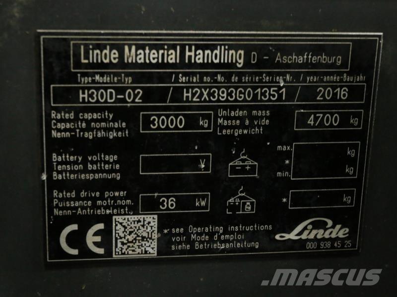 Linde H30D-02 393 Dizelski viličarji