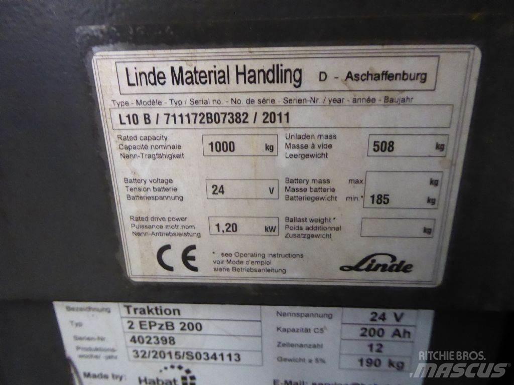 Linde L10B Ročni električni viličar