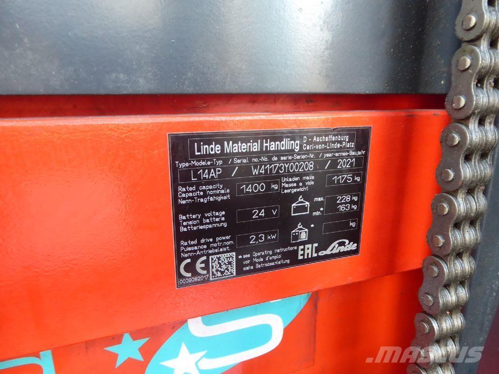 Linde L14 AP Ročni električni viličar