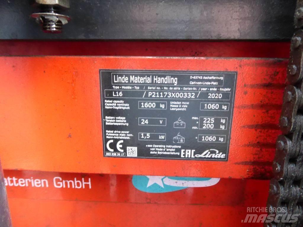 Linde L16 Ročni električni viličar