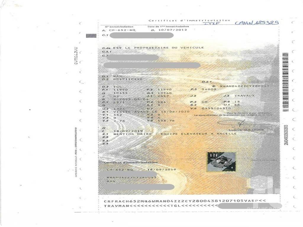 MAN TGL12.250 Vlečne dvižne ploščadi