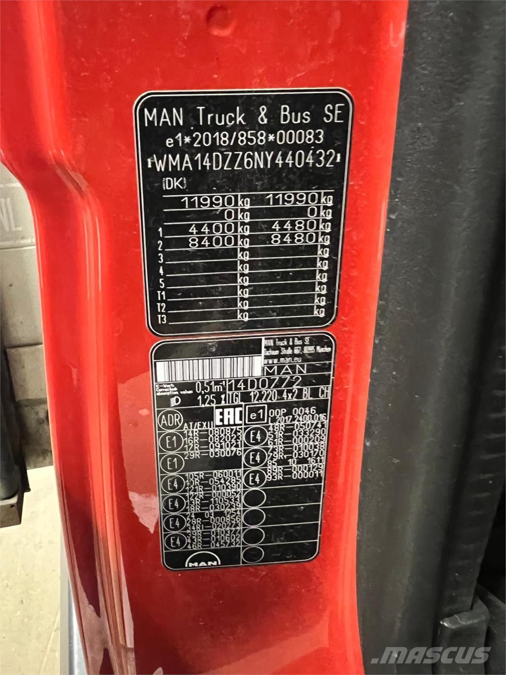 MAN TGL 12-220 BL Tovornjaki s ponjavo