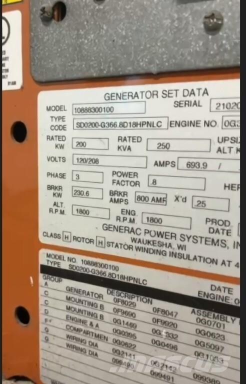 Generac SD200 Dizelski agregati