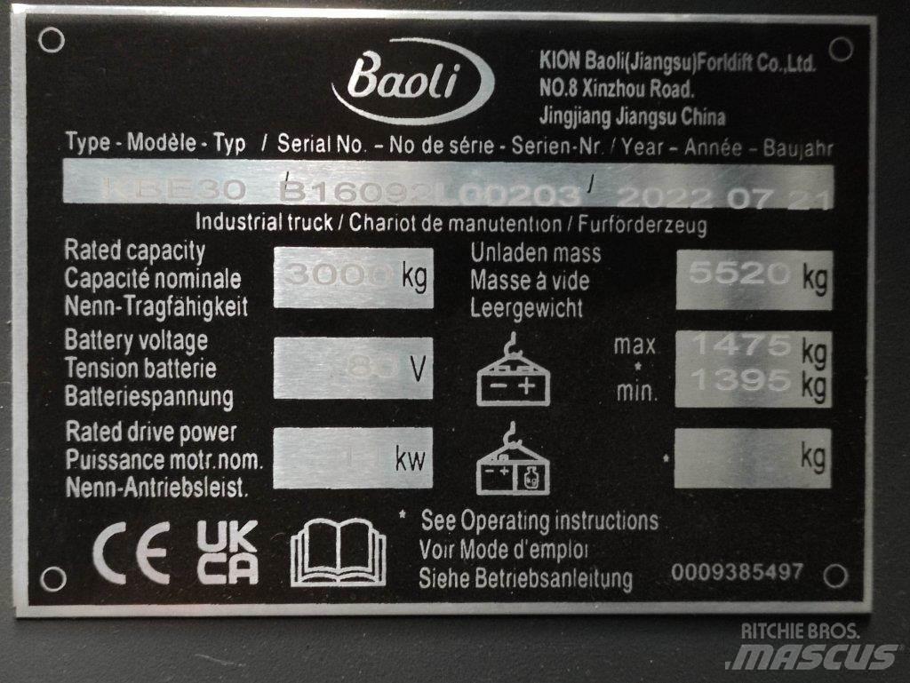 Baoli KBE30 Električni viličarji