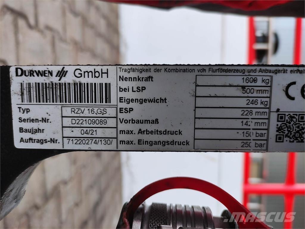 Durwen RZV 16 GS Manipulacija materiala - drugo