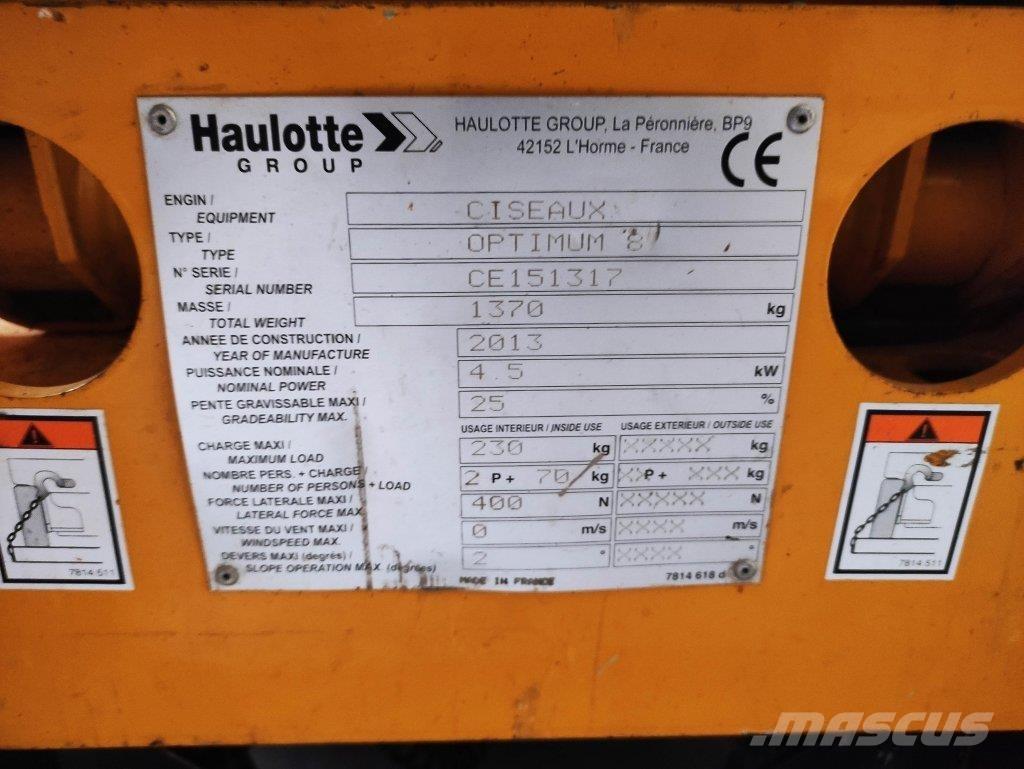 Haulotte OPTIMUM8 Škarjaste dvižne ploščadi