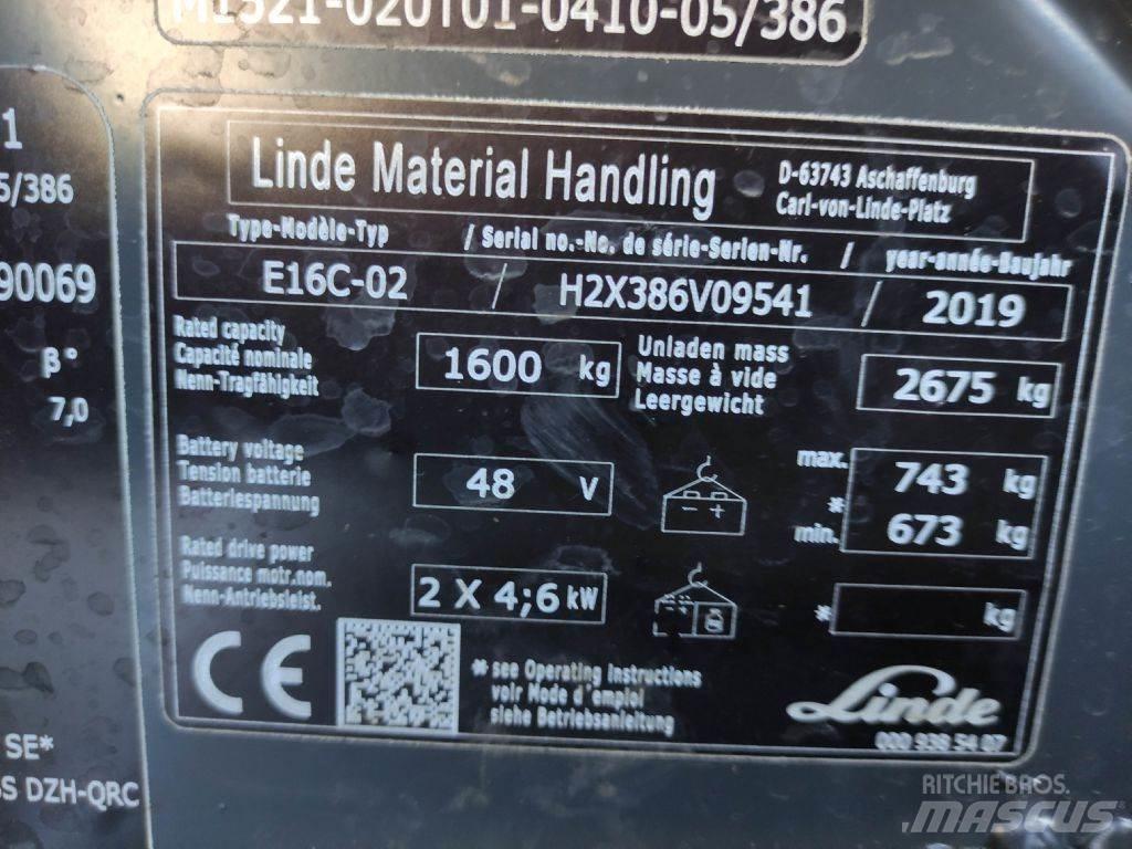 Linde E16C-02-386 EVO Električni viličarji