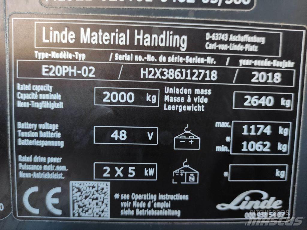 Linde E20P-02-386 EVO Električni viličarji