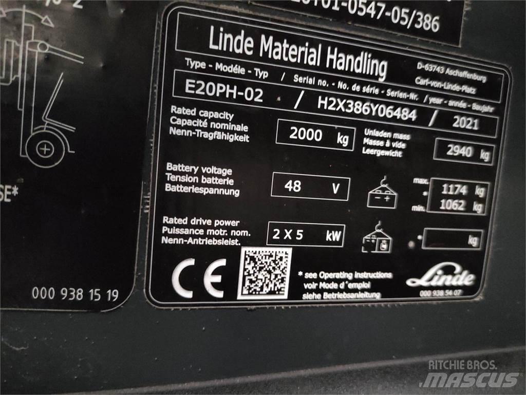 Linde E20PH-02-386-EVO Električni viličarji