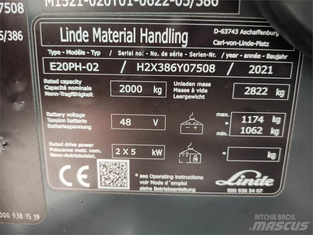Linde E20PH-02-386-EVO Električni viličarji