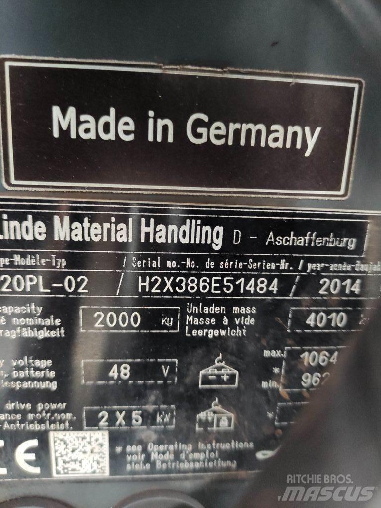 Linde E20PL-02-386 EVO Električni viličarji