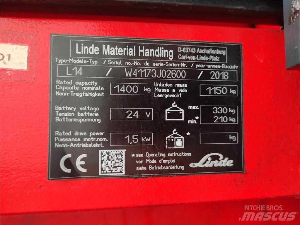 Linde L14-1173 Ročni električni viličar