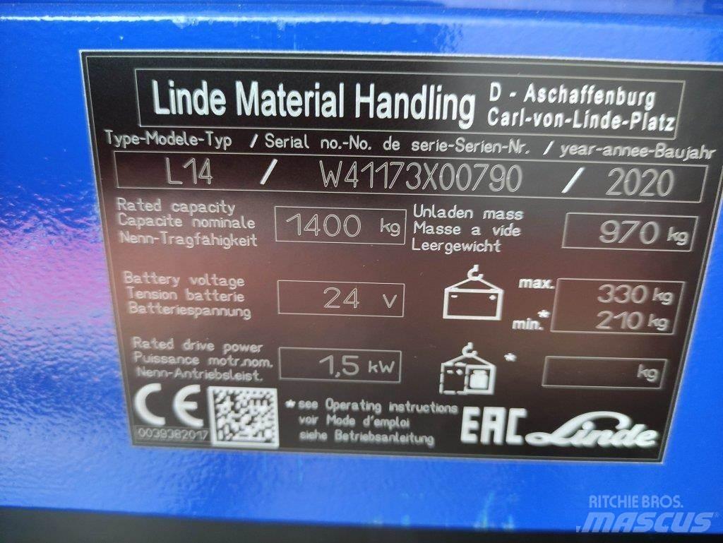 Linde L14i-1173 Ročni električni viličar