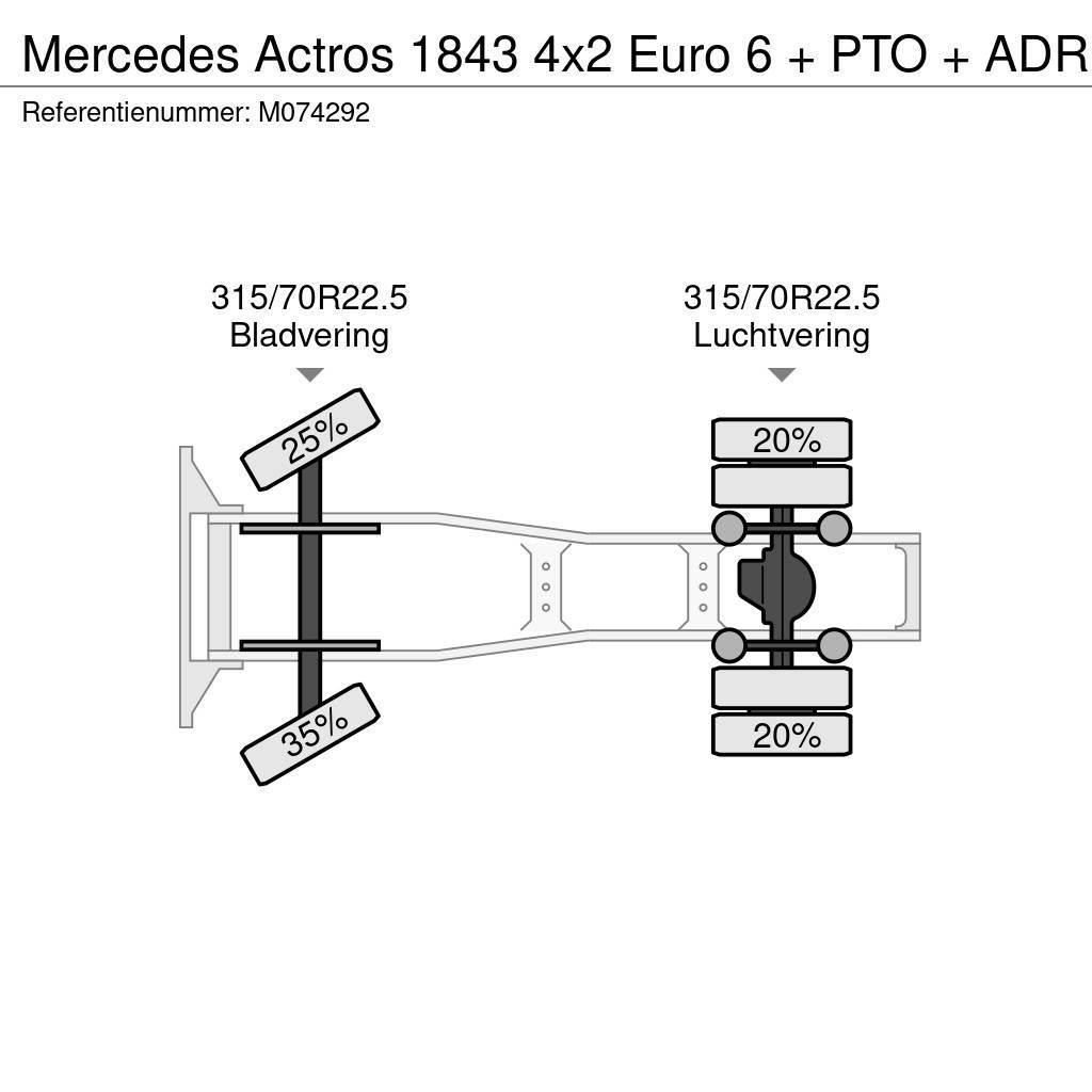 Mercedes-Benz Actros 1843 4x2 Euro 6 + PTO + ADR Tractor Units
