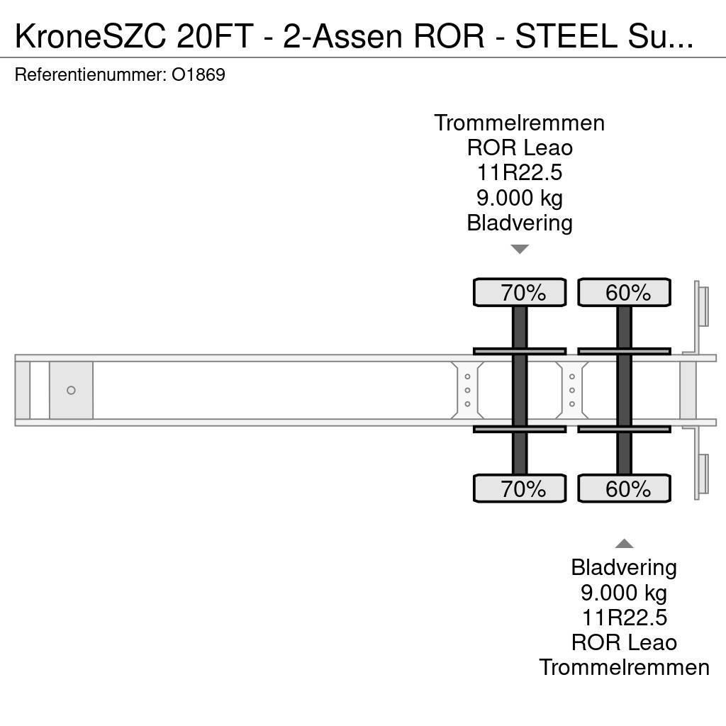 Krone SZC 20FT - 2-Assen ROR - STEEL Suspension - DOUBLE Kontejnerske polprikolice