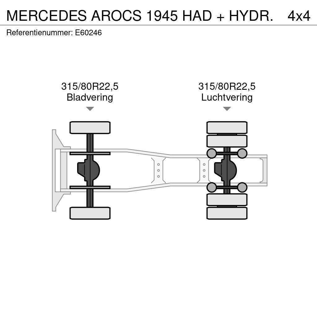 Mercedes-Benz AROCS 1945 HAD + HYDR. Vlačilci