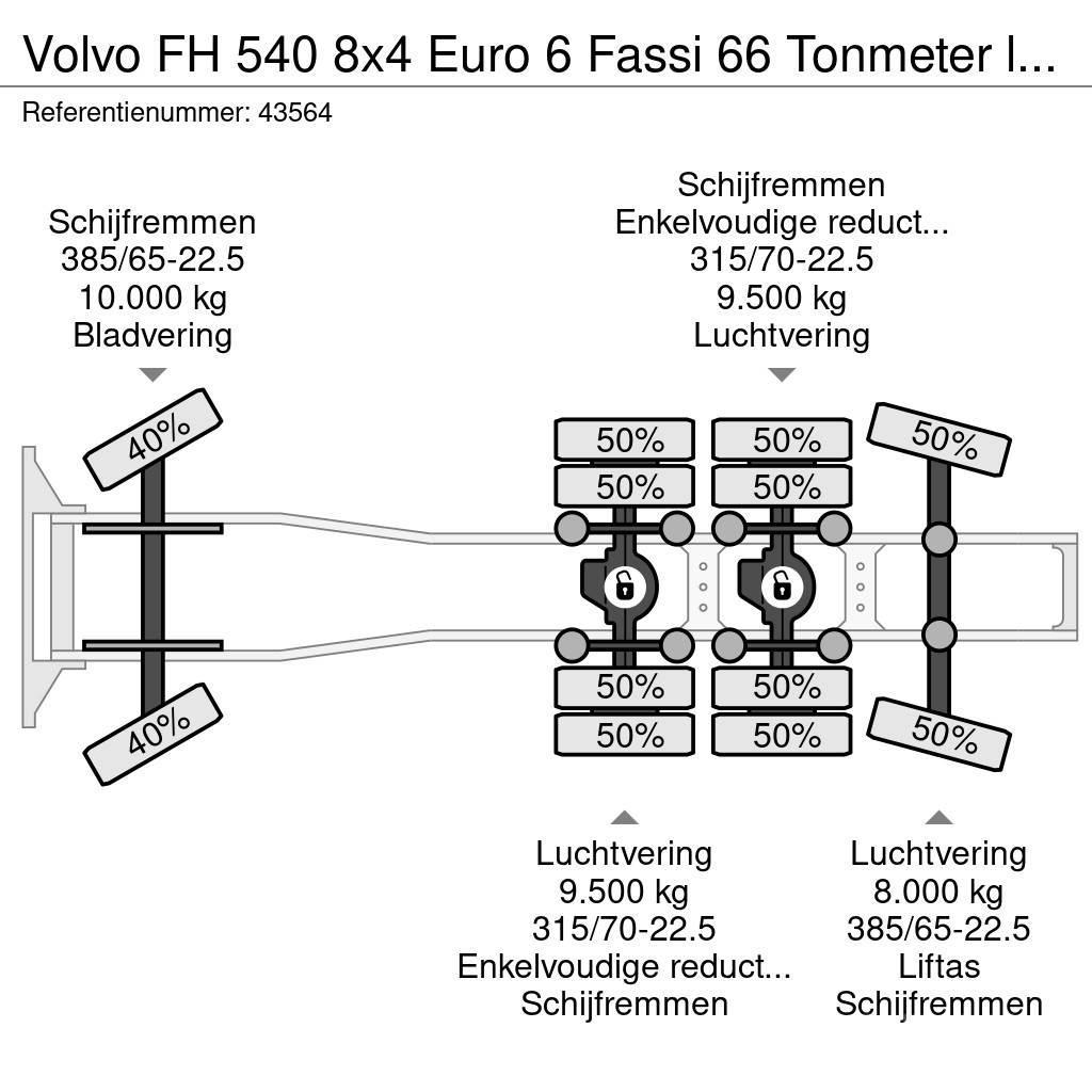 Volvo FH 540 8x4 Euro 6 Fassi 66 Tonmeter laadkraan + Fl Vlačilci