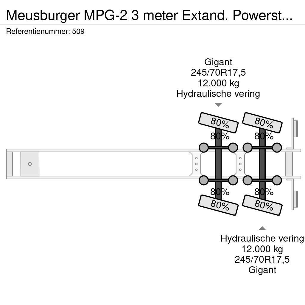 Meusburger MPG-2 3 meter Extand. Powersteering 12 Tons Axles! Nizko noseče polprikolice