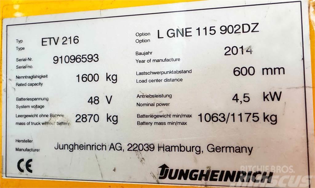 Jungheinrich ETV 216 - 9.020MM HUB - TRIPLEX - NEUWERTIG Mini bagri <7t