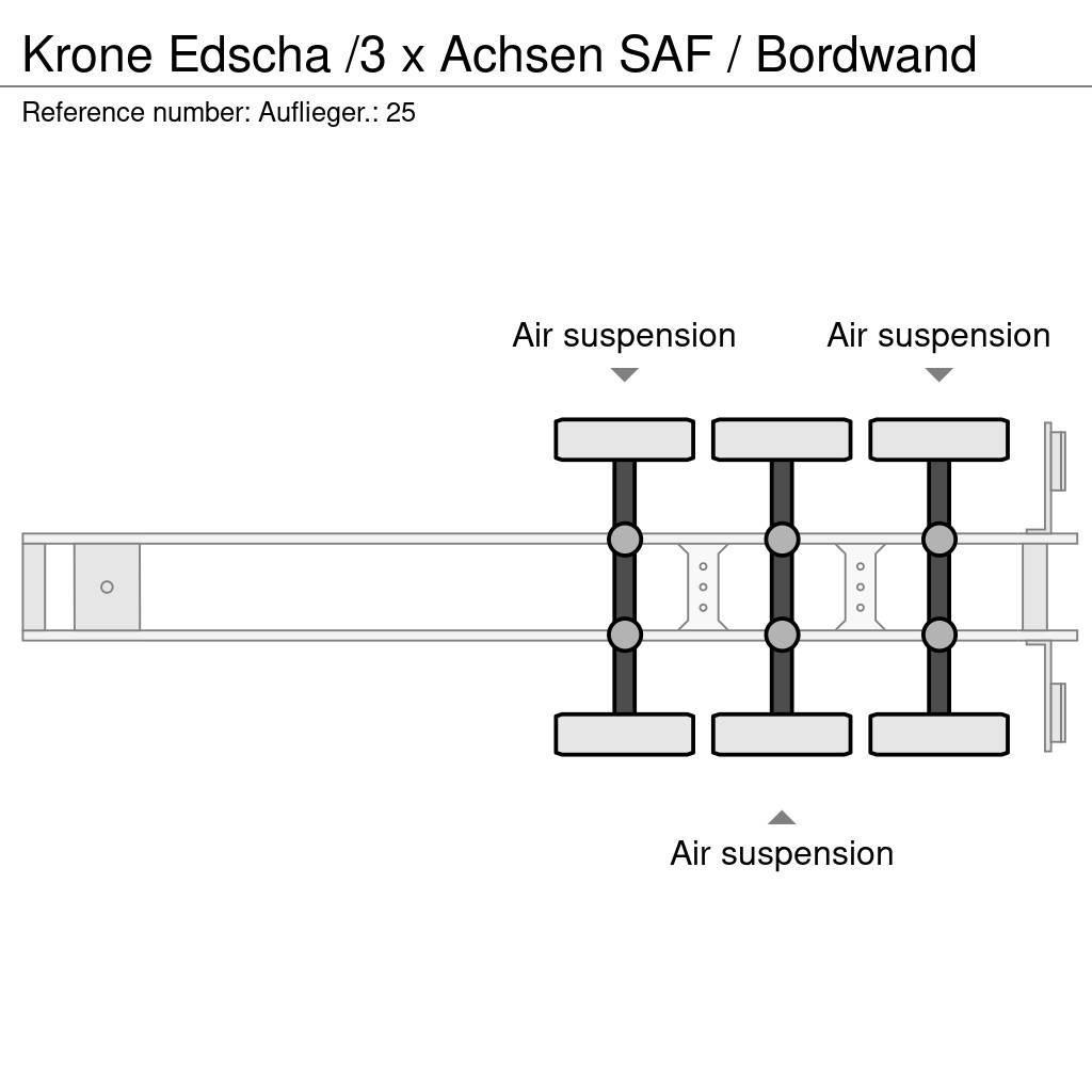 Krone Edscha /3 x Achsen SAF / Bordwand Polprikolice s ponjavo