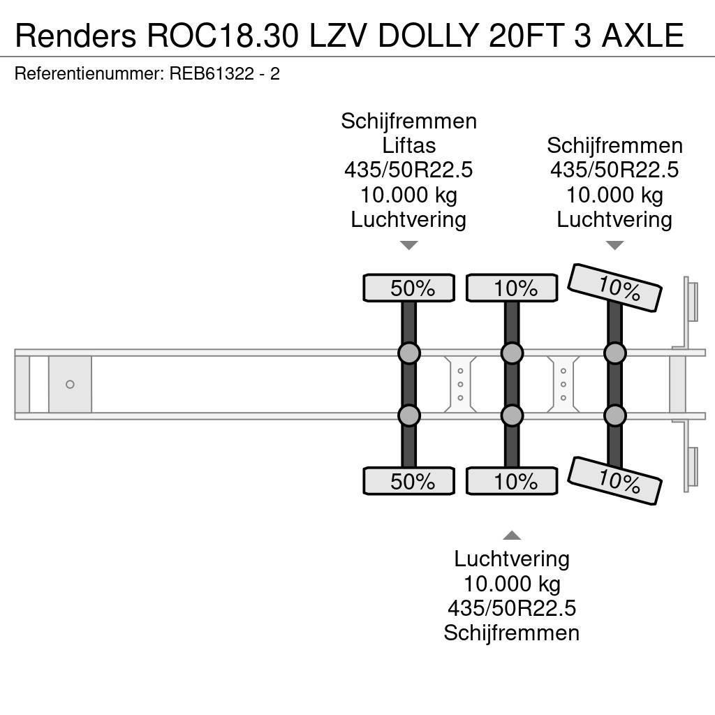 Renders ROC18.30 LZV DOLLY 20FT 3 AXLE Kontejnerske polprikolice