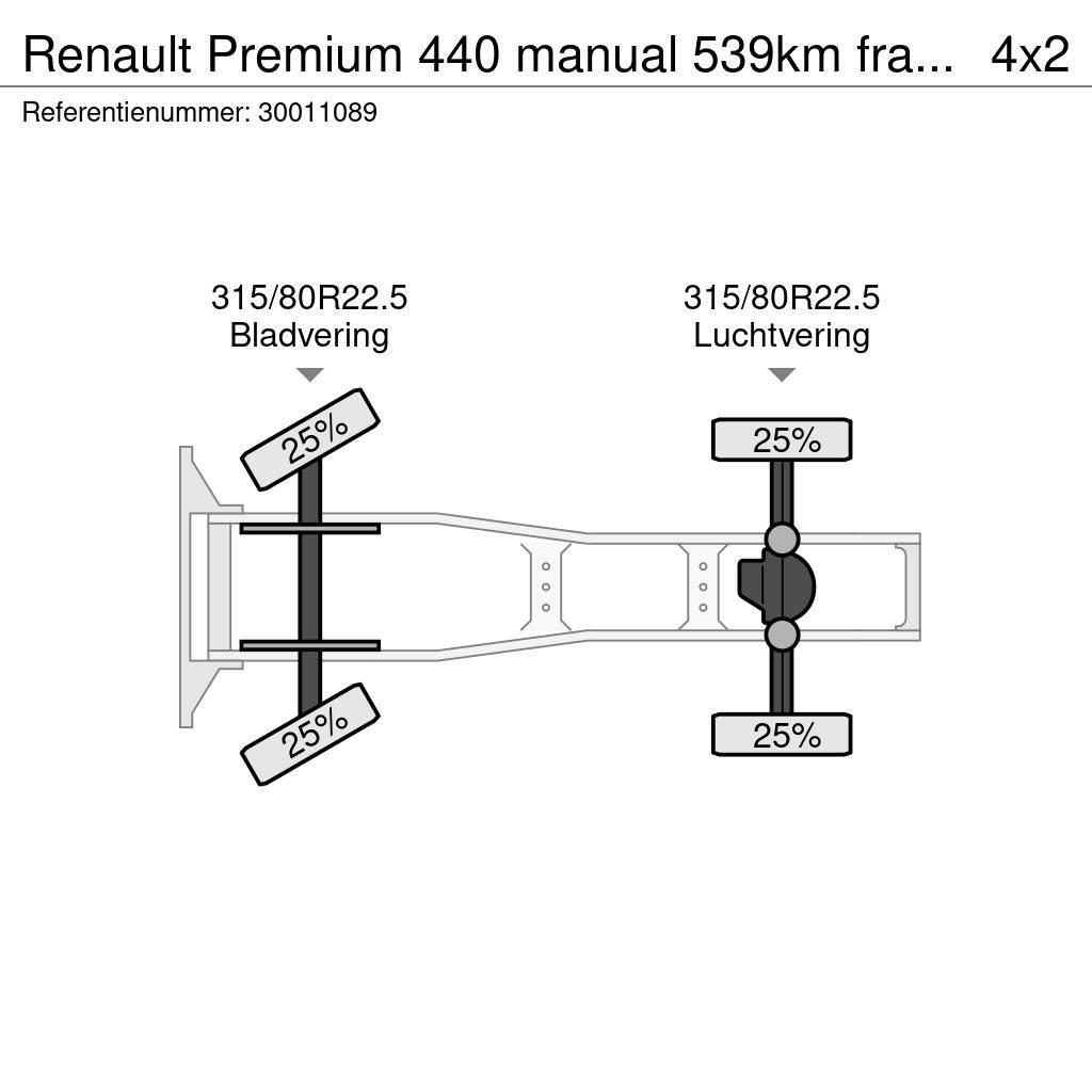 Renault Premium 440 manual 539km francais hydraulic Vlačilci