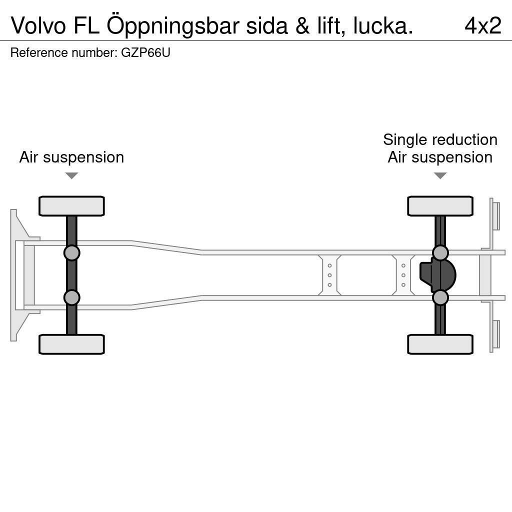 Volvo FL Öppningsbar sida & lift, lucka. Box body trucks
