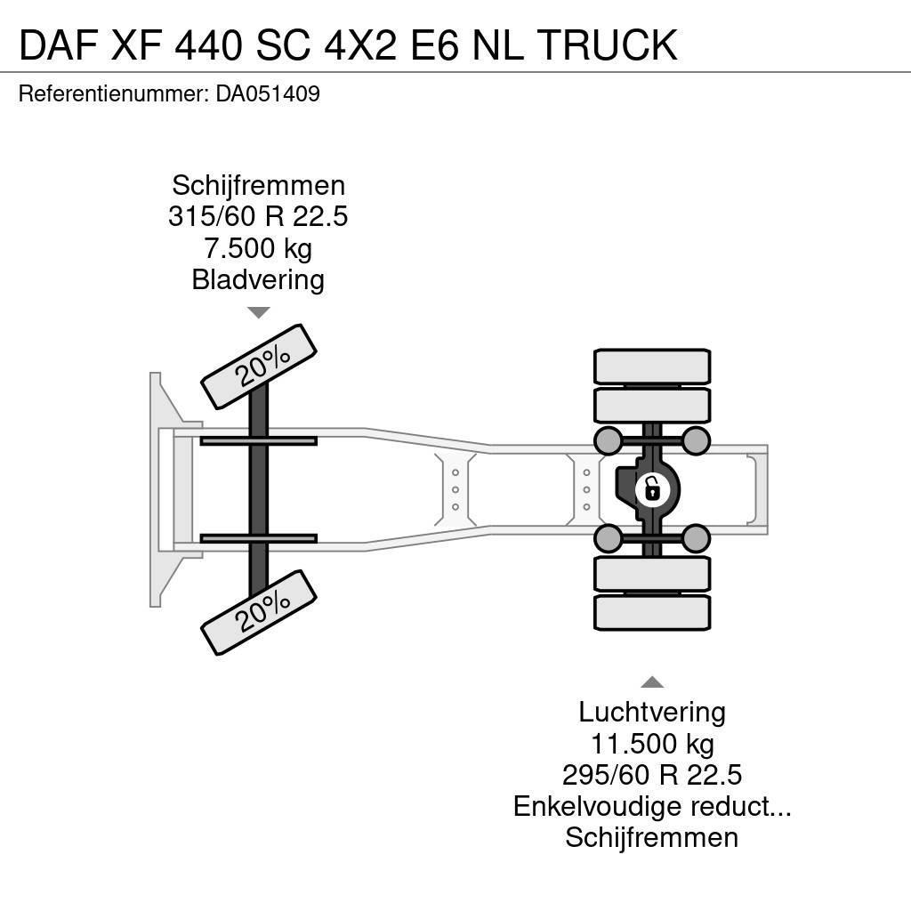 DAF XF 440 SC 4X2 E6 NL TRUCK Vlačilci