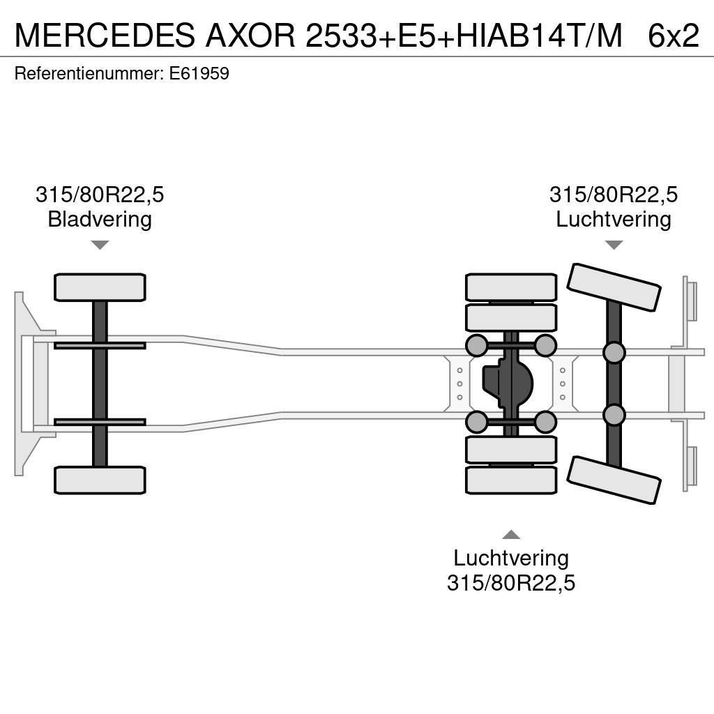 Mercedes-Benz AXOR 2533+E5+HIAB14T/M Tovornjaki s kesonom/platojem