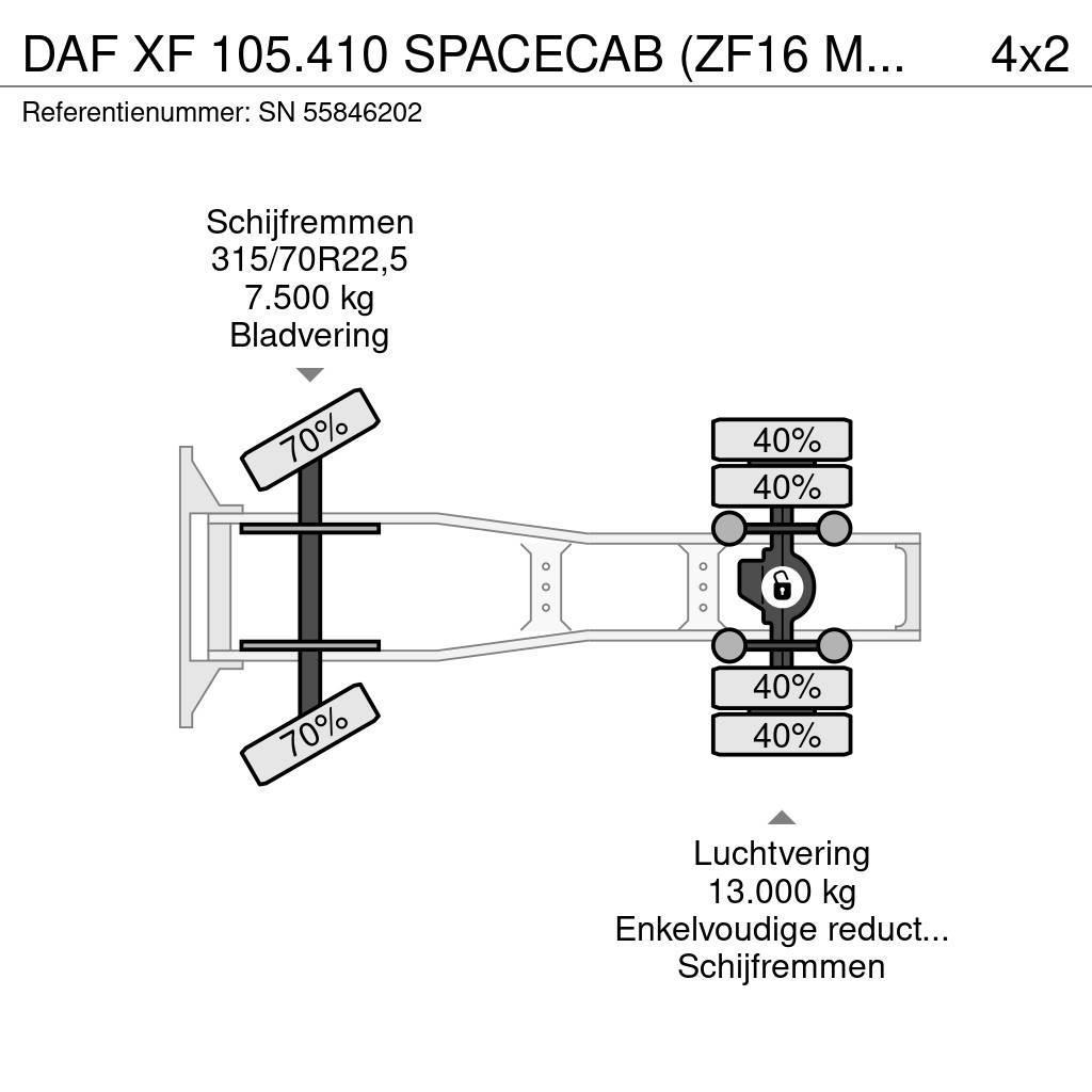 DAF XF 105.410 SPACECAB (ZF16 MANUAL GEARBOX / MX-BRAK Vlačilci