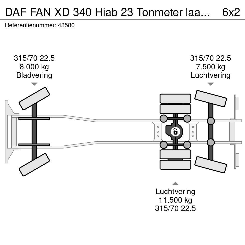 DAF FAN XD 340 Hiab 23 Tonmeter laadkraan + Welvaarts Komunalni tovornjaki
