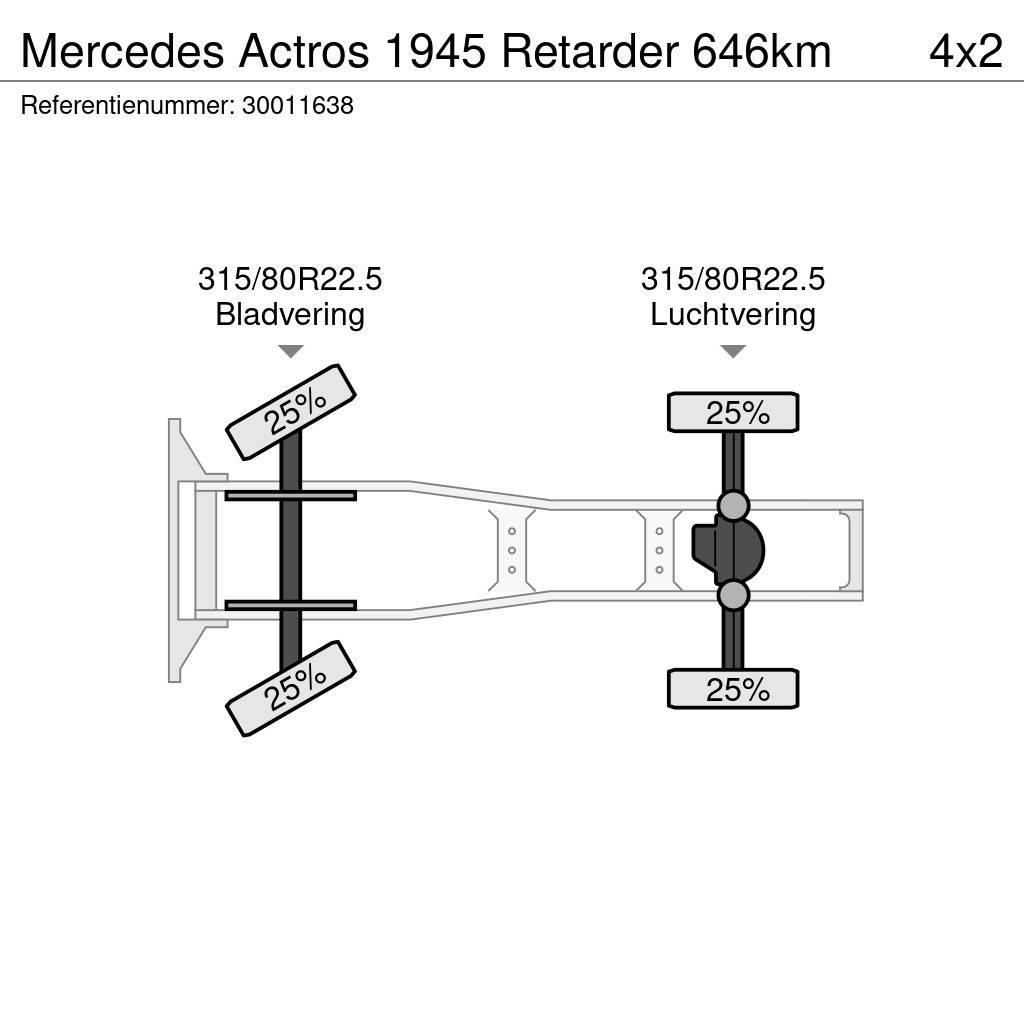 Mercedes-Benz Actros 1945 Retarder 646km Vlačilci