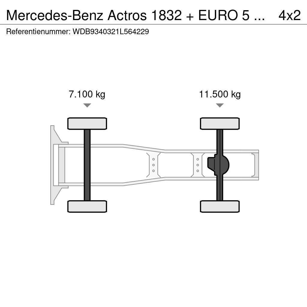 Mercedes-Benz Actros 1832 + EURO 5 + 6CYL 12L Tractor Units