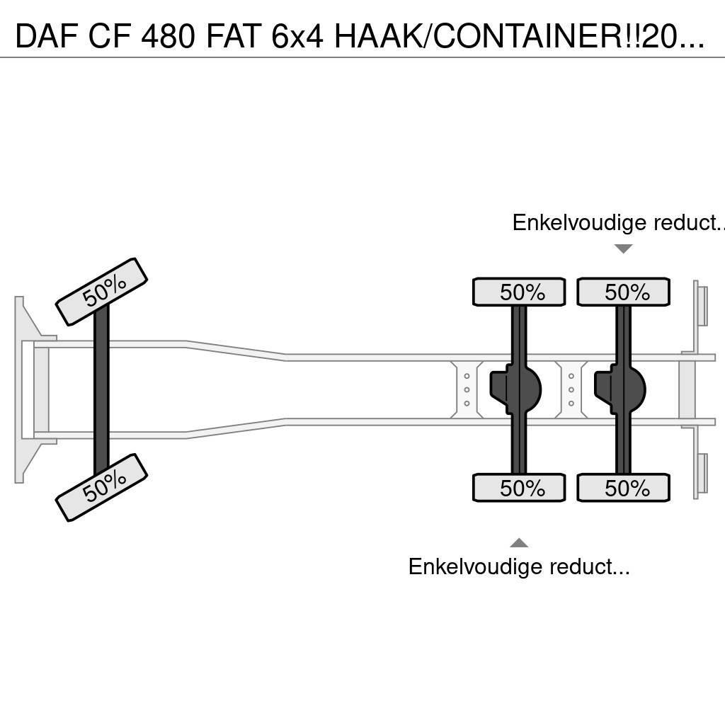 DAF CF 480 FAT 6x4 HAAK/CONTAINER!!2021!!34dkm!! Kotalni prekucni tovornjaki