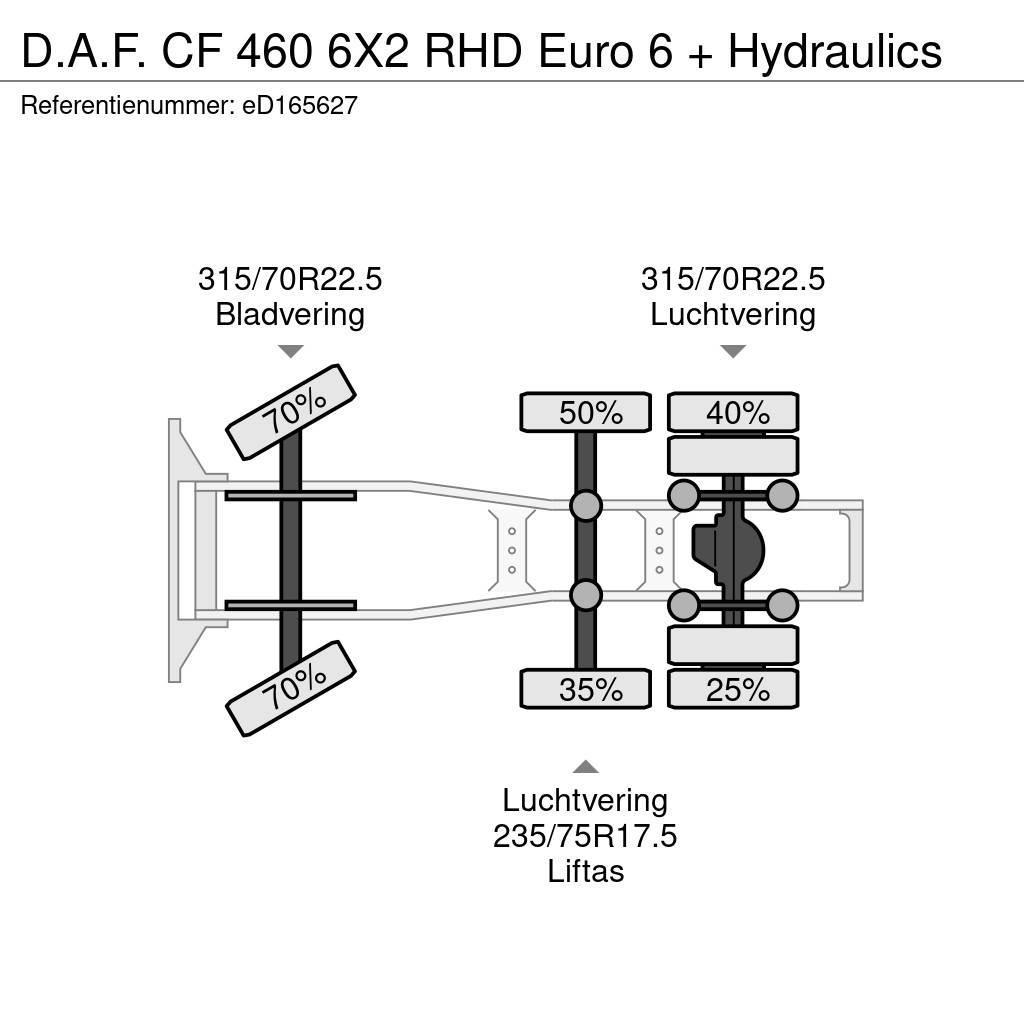 DAF CF 460 6X2 RHD Euro 6 + Hydraulics Vlačilci