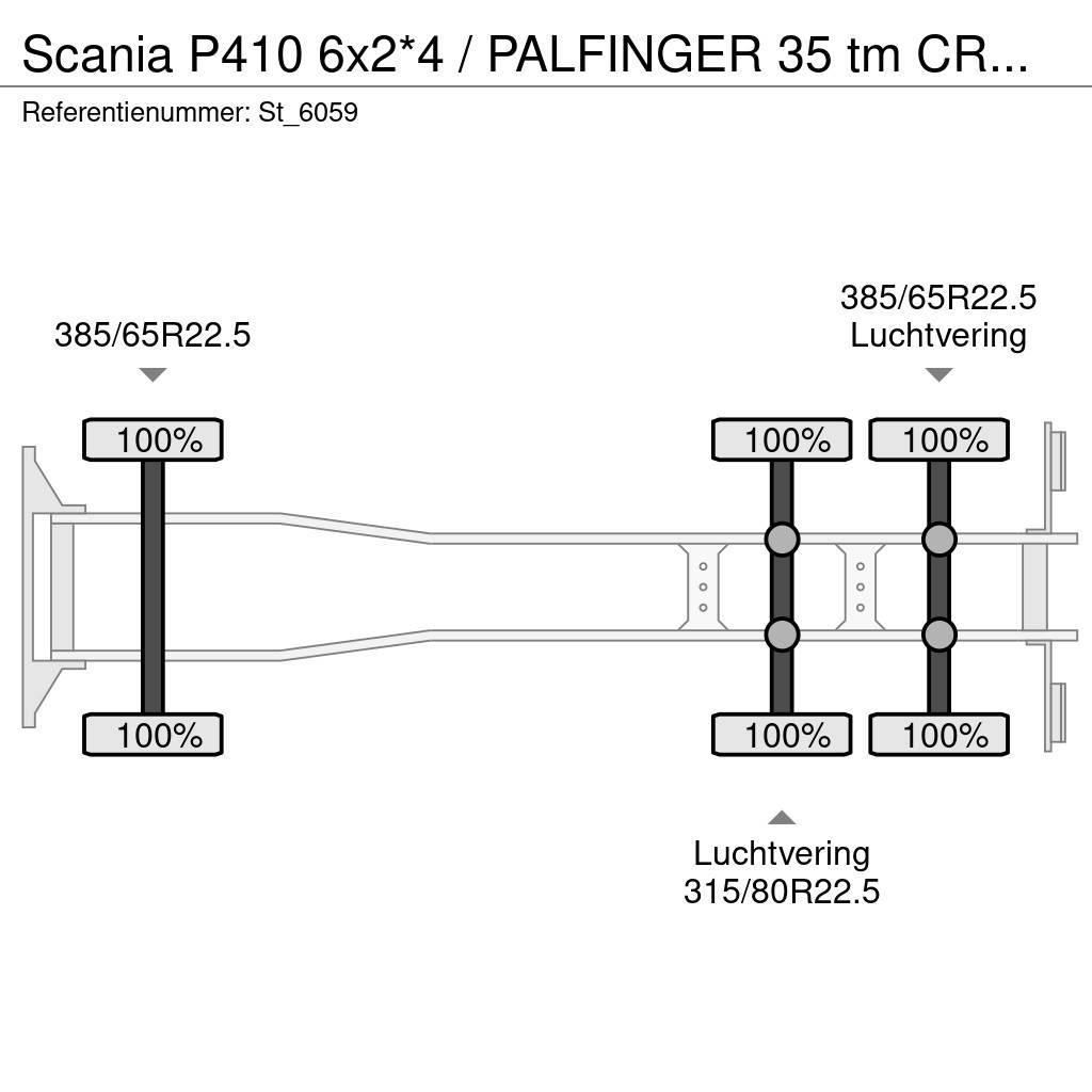 Scania P410 6x2*4 / PALFINGER 35 tm CRANE + WINCH Tovornjaki z žerjavom