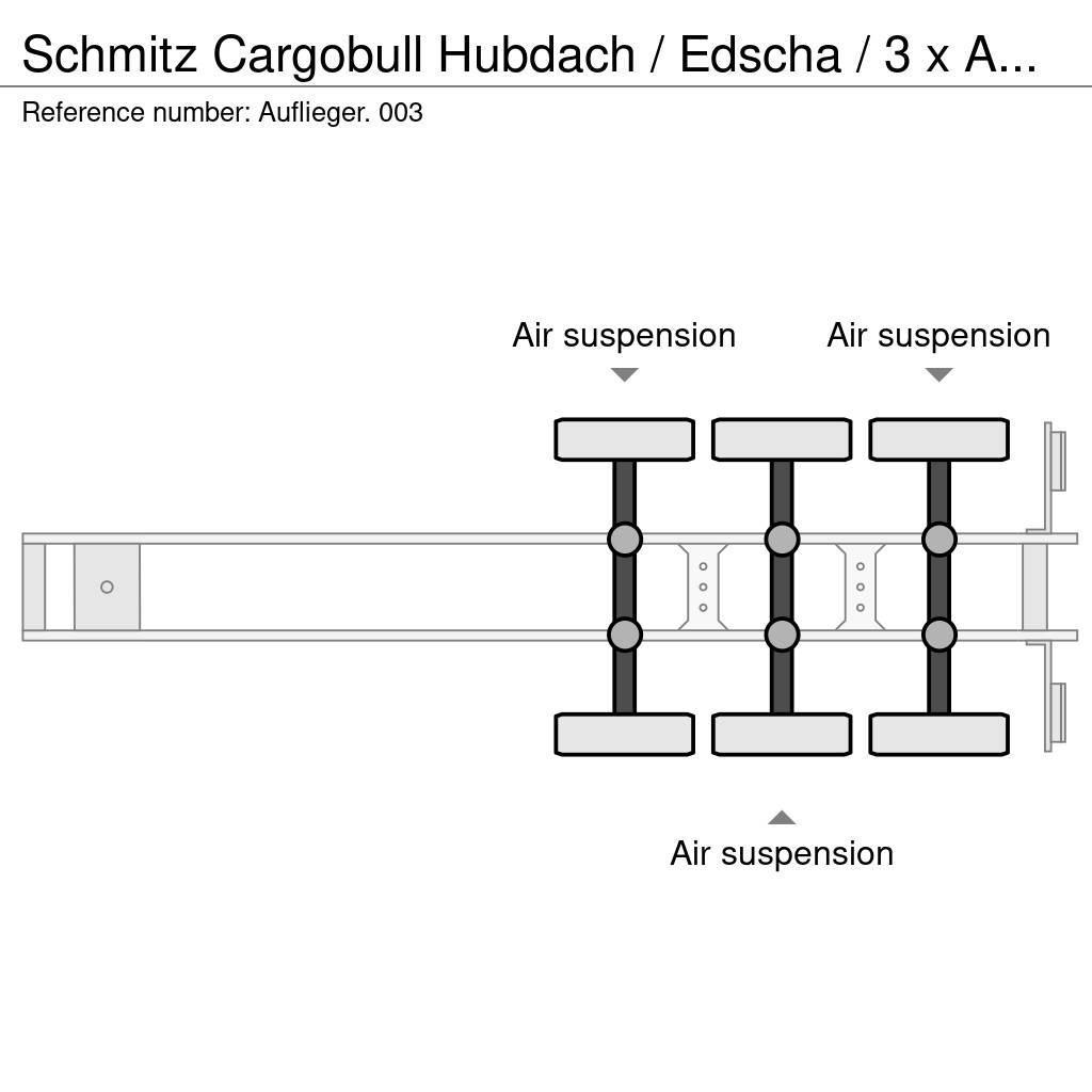 Schmitz Cargobull Hubdach / Edscha / 3 x Achsen Polprikolice s ponjavo