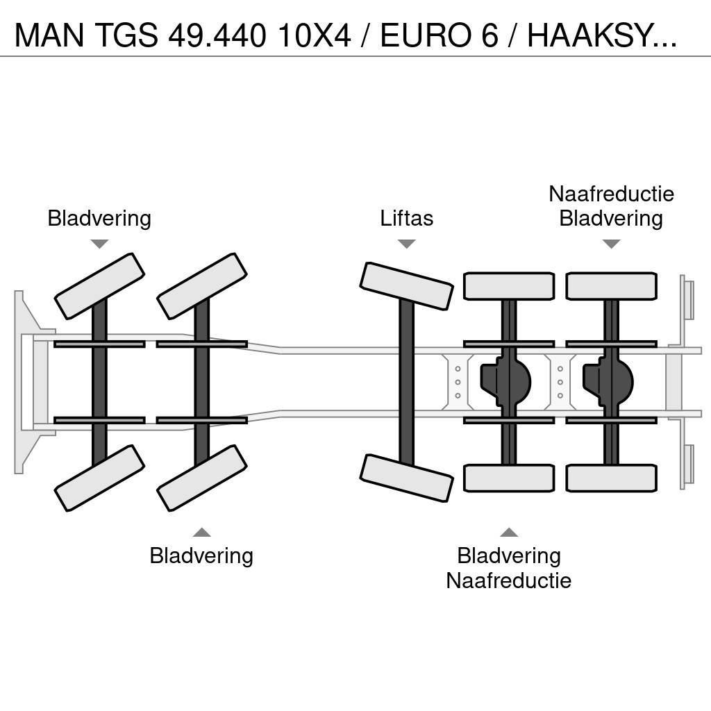 MAN TGS 49.440 10X4 / EURO 6 / HAAKSYSTEEM VDL 30 TONS Kotalni prekucni tovornjaki